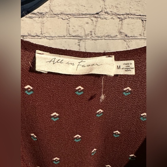 All in favor size M maxi dress V neck long sleeve - Picture 2 of 4